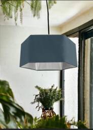 New Luxury Premium Quality Midnight Blue Hexagon Velvet Lamp Shade Pendant Light With Metallic Lining