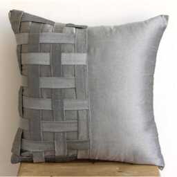 "Designer Pintucks, Textured, Basket Weave Toss Pillows 16""x16" - thumbnail 3