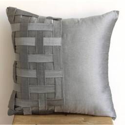 "Designer Pintucks, Textured, Basket Weave Toss Pillows 16""x16" - thumbnail 3