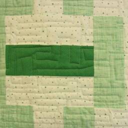 "Green Fence Rail Handmade Throw Quilt - 47"" X 65" - thumbnail 2