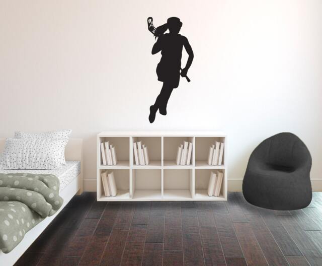 Girl Lacrosse Silhouette Sports - Wall Decal Custom Vinyl Art Stickers - image 1