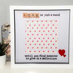 Love Is Just A Word Photo Frame - Scrabble Art Wife Husband Partner Boyfriend Girlfriend Present Anniversary Valentine Birthday - thumbnail 2