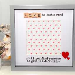 Love Is Just A Word Photo Frame - Scrabble Art Wife Husband Partner Boyfriend Girlfriend Present Anniversary Valentine Birthday - thumbnail 3