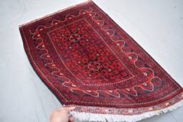 3x5 Afghan Bukhara Rug Hand-Knotted Wool Tribal Carpet - thumbnail 1