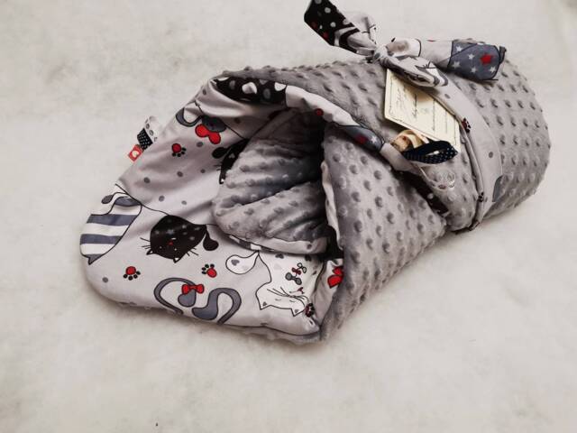 Newborn Blanket, Swaddle Baby Blanket, Minky Gift Idea, Shower Gift, Steckkissen, Cats Blanket - image 1