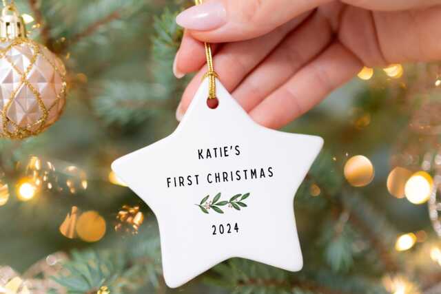 Baby's First Christmas Ornament - Personalised Baby Bauble Keepsake New Gift - image 1