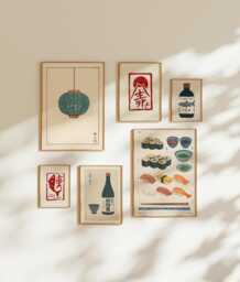 Japanese Food Gallery Wall Set - Sushi, Sake & Minimal Kitchen Art Prints - thumbnail 1