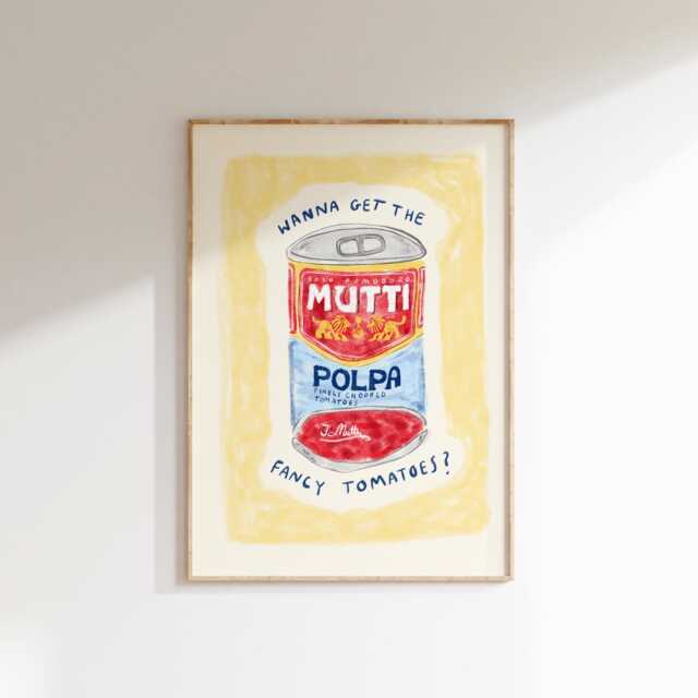 Fancy Tomatoes Wall Print - Food & Drink Poster Tomato Illustration Trendy Aesthetic Kitchen Artwork Home Prints Lover - image 1