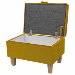 Handmade Gold Velvet Storage Ottoman Luxury Footstool With Studding - thumbnail 2