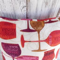 Pillow Cushion Wine Theme, Stuffed Throw For Home Decor With Bottles, Pinot Noir, Grigio, Chardonnay - thumbnail 4