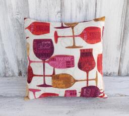 Pillow Cushion Wine Theme, Stuffed Throw For Home Decor With Bottles, Pinot Noir, Grigio, Chardonnay - thumbnail 1