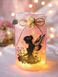 Fairy Light Up Jar - Gift For Her Lantern Night Handmade Decor Magical Lover