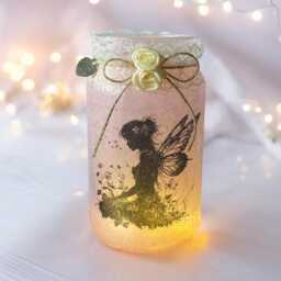 Fairy Light Up Jar - Gift For Her Lantern Night Handmade Decor Magical Lover - thumbnail 4
