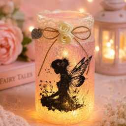 Fairy Light Up Jar - Gift For Her Lantern Night Handmade Decor Magical Lover - thumbnail 2