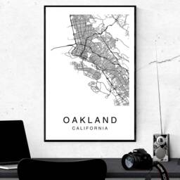 Oakland City Map Art Print Modern Abstract Street Grid - thumbnail 3