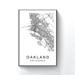 Oakland City Map Art Print Modern Abstract Street Grid - thumbnail 2