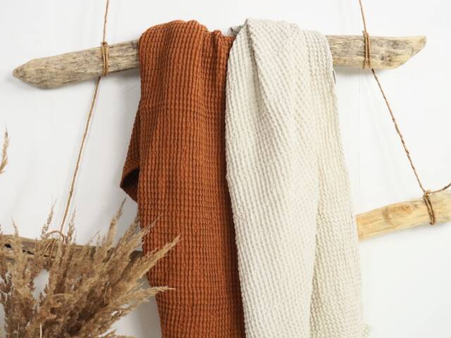 Linen Waffle Rustic Towels. Towel. Bath Sheet. Hand, Face, Body Linen Absorbent Christmas Gift Set - image 1