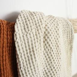 Linen Waffle Rustic Towels. Towel. Bath Sheet. Hand, Face, Body Linen Absorbent Christmas Gift Set - thumbnail 2