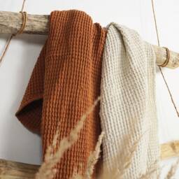 Linen Waffle Rustic Towels. Towel. Bath Sheet. Hand, Face, Body Linen Absorbent Christmas Gift Set - thumbnail 3