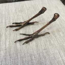 Woodland Crow/Blackbird Bronze Or Silver Metal Bird Feet Sculptural By Ink Jewelry - thumbnail 2