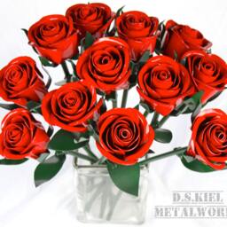 Dozen Metal Rose Bouquet, 11Th Anniversary, 6Th 4Th Wedding Anniversary - thumbnail 2