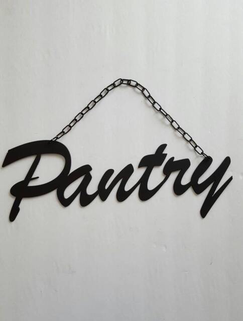 Metal Wall Art. Black Pantry Sign. Pantry. Decor. Rustic Home Panty Industrial Metal - image 1