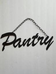 Metal Wall Art. Black Pantry Sign. Pantry. Decor. Rustic Home Panty Industrial Metal - thumbnail 1