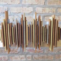 Mini Custom Baby Heartbeat Wood Soundwave Wall Sculpture, Heart Rate Sound Wave Art - thumbnail 2