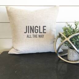 Jingle All The Way Pillow Cover, 18x18 Christmas Pillow, Decor, Gift, Holiday Decor, Gift - thumbnail 2