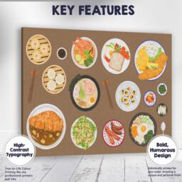 Watercolour International Cuisine Food Collection Illustration Canvas Wall Art Print Decor Picture Ready To Hang - thumbnail 1