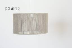 Linen Cord Lamp, Pendant Light, Hanging Minmalism, Industrial Interior Accent, Lampshade , Eco Friendly - thumbnail 1
