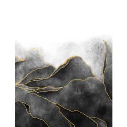 Set Of 3 Black Gold Gallery Abstract Paint Detail Wall Art Print Home Decor Poster, Lounge, Hallway, Bathroom, Kitchen, Simple Wall Art Set - thumbnail 2