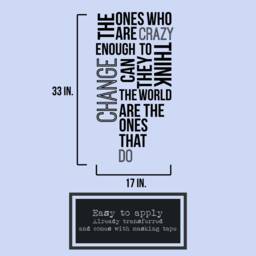 Crazy Enough To Change The World Wall Decal - Steve Jobs Quote Entrepreneur Office Decor - thumbnail 3