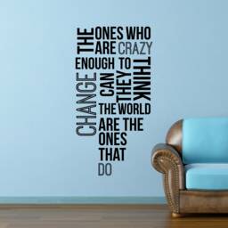 Crazy Enough To Change The World Wall Decal - Steve Jobs Quote Entrepreneur Office Decor - thumbnail 1