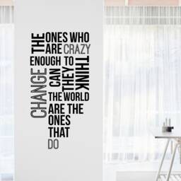 Crazy Enough To Change The World Wall Decal - Steve Jobs Quote Entrepreneur Office Decor - thumbnail 2