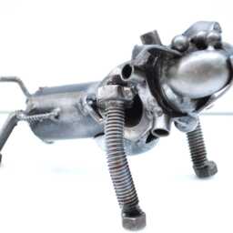 Bulldog Scrap Metal Sculpture, Handmade Recycled Steel Art, Unique Valentine Gift For Him - thumbnail 2