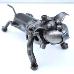 Bulldog Scrap Metal Sculpture, Handmade Recycled Steel Art, Unique Valentine Gift For Him - thumbnail 4