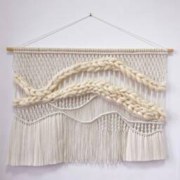 Macrame Mural, Geometric Headboard, Extra Large Wall Hanging, Art, Bohemian Decor, Christmas Gift, Boho Art - thumbnail 2