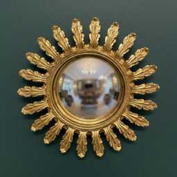 Small Ornate Convex Wall Mirror - Copper Verdigris, Black Or Gold Finishes - thumbnail 2