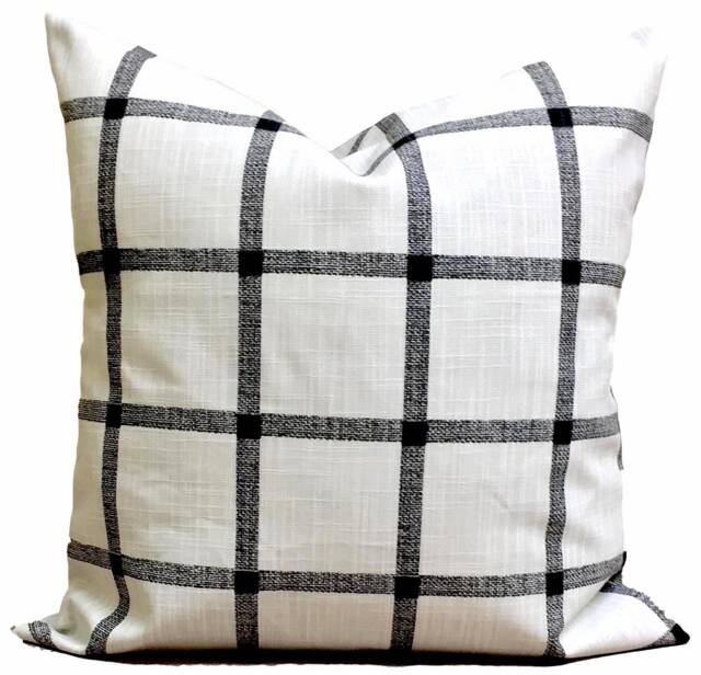 Farmhouse Pillow Cover, Black Throw Pillow, Cover For 20x20 18x18 16x16 All Sizes Incl Euro Shams - image 1