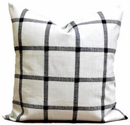 Farmhouse Pillow Cover, Black Throw Pillow, Cover For 20x20 18x18 16x16 All Sizes Incl Euro Shams - thumbnail 1
