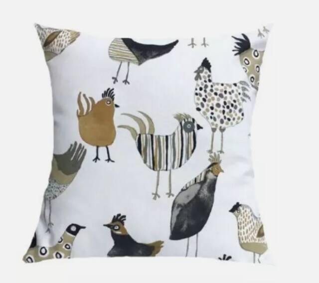Harriet Graphite Chicken Hens Cushion Cover , Throw Pillow Scatter Cushions UK - image 1