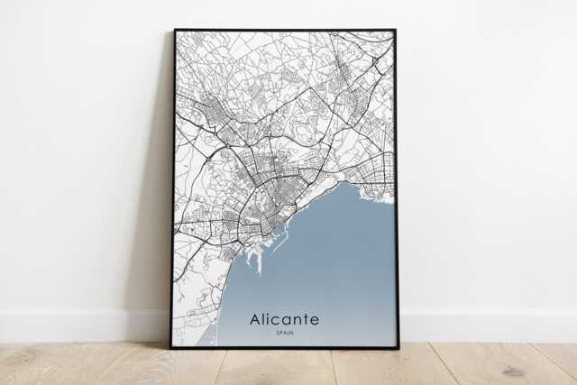 Alicante Travel Poster in Different Colors & Canvas - Spain Wall Art - image 1