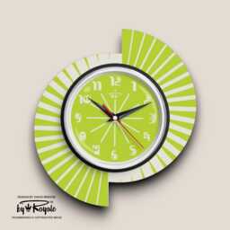 Handmade Mid-Century Wall Clock Orange Split Atom Atomic Design - thumbnail 4