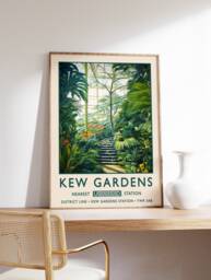Kew Gardens Print, London Poster, Botanical William Morris Vintage Wall Art, Floral Rousseau A1/A2/A3/A4 - thumbnail 1