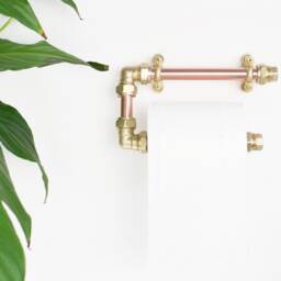 Modern Industrial Bathroom Set - Toilet Paper Holder - Towel Rail - Holder - thumbnail 2