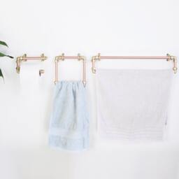 Modern Industrial Bathroom Set - Toilet Paper Holder - Towel Rail - Holder