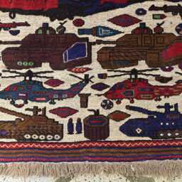 Afghan War Rug Handwoven 3x4.5Ft Turkmen Tribal Wool Rug, Kids Room Carpet, Wall Hanging - thumbnail 2