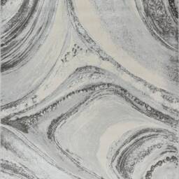 Silver Grey Marble Shimmer Sheen Effect Modern Rug Silky Soft Chic Design Area Mat - thumbnail 4