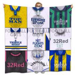 Leeds Classic Kits Montage Retro Shirt Fleece Blanket/Throw Great Gift For Whites Fans - thumbnail 1